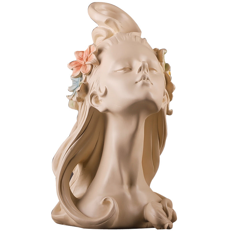 Flower Hair Girl Nordic Sculpture Ornament Resin | Decor Gifts and More