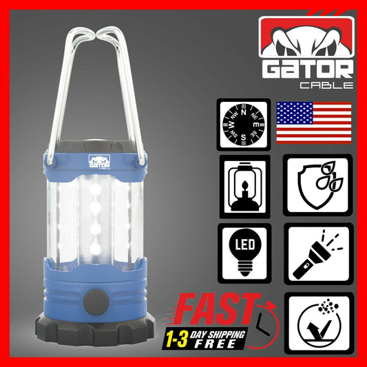 Portable Camping Hurricane LED Lantern Adjustable Light Lamp Compass 1000 Lumens - Home Decor Gifts and More