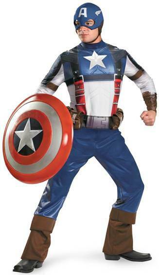 XL CAPTAIN AMERICA Marvel Avengers Adult Deluxe Costume | Decor Gifts and More