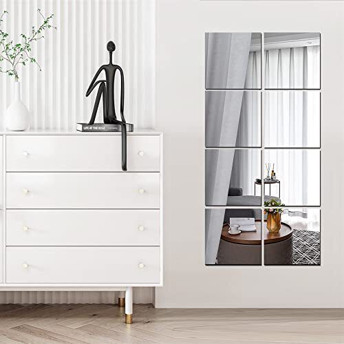 Full Length Body Mirrors for Walls Acrylic Plexiglass Mirror Wall-Mounted Fra... 9331807416079 - Home Decor Gifts and More