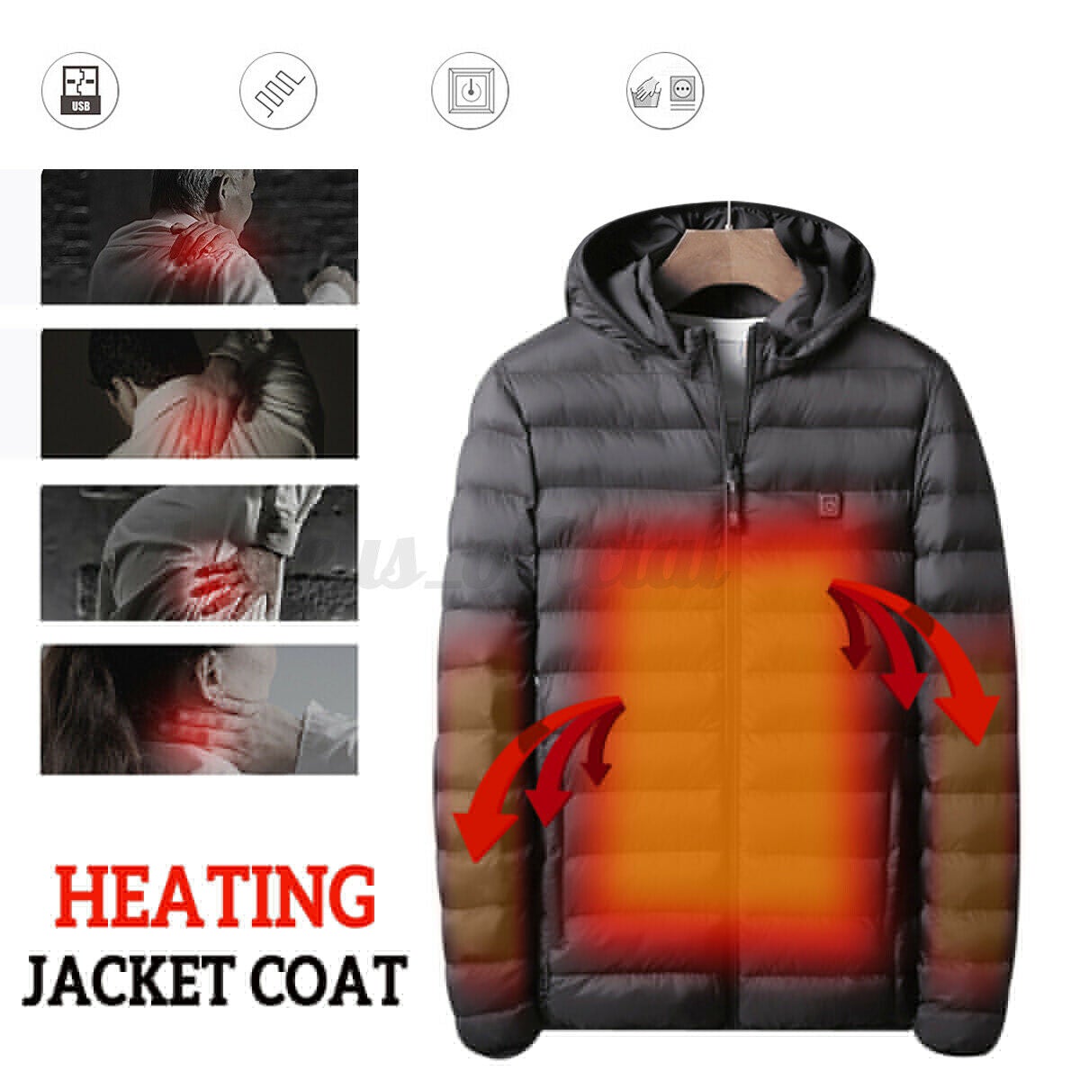 Temperature Control Smart Heated Jacket Electric Thermal Heated Outerwear - Home Decor Gifts and More