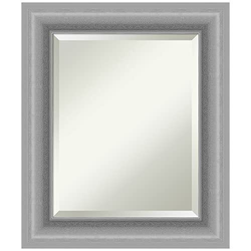 Amanti Art Framed Wall Mirror 26 x 22 Peak Polished Nickel - Home Decor Gifts and More