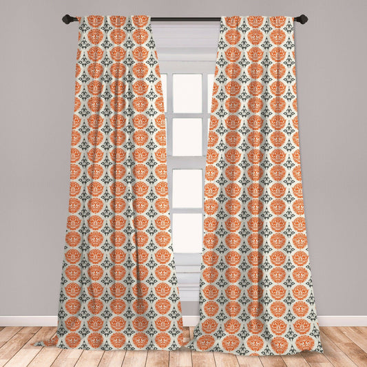 Tattoo Microfiber Curtains 2 Panel Set in 3 Sizes | Decor Gifts and More