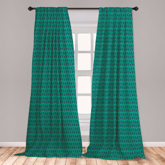 Vibrant Green Plaid Microfiber Curtains 2 Panel Set Living Room Bedroom in 3 Sizes | Decor Gifts and More