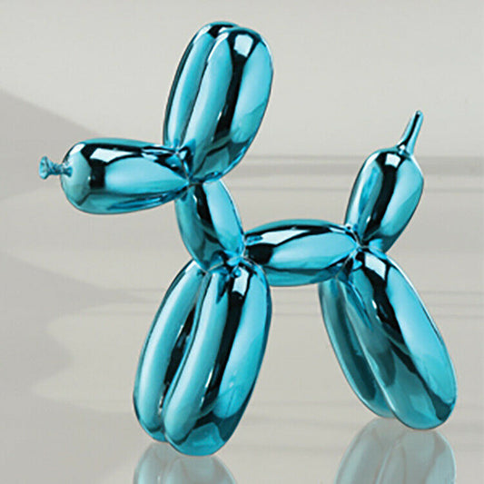 Modern Balloon Art Collectible Blue Dog Art Sculpture - Home Decor Gifts and More