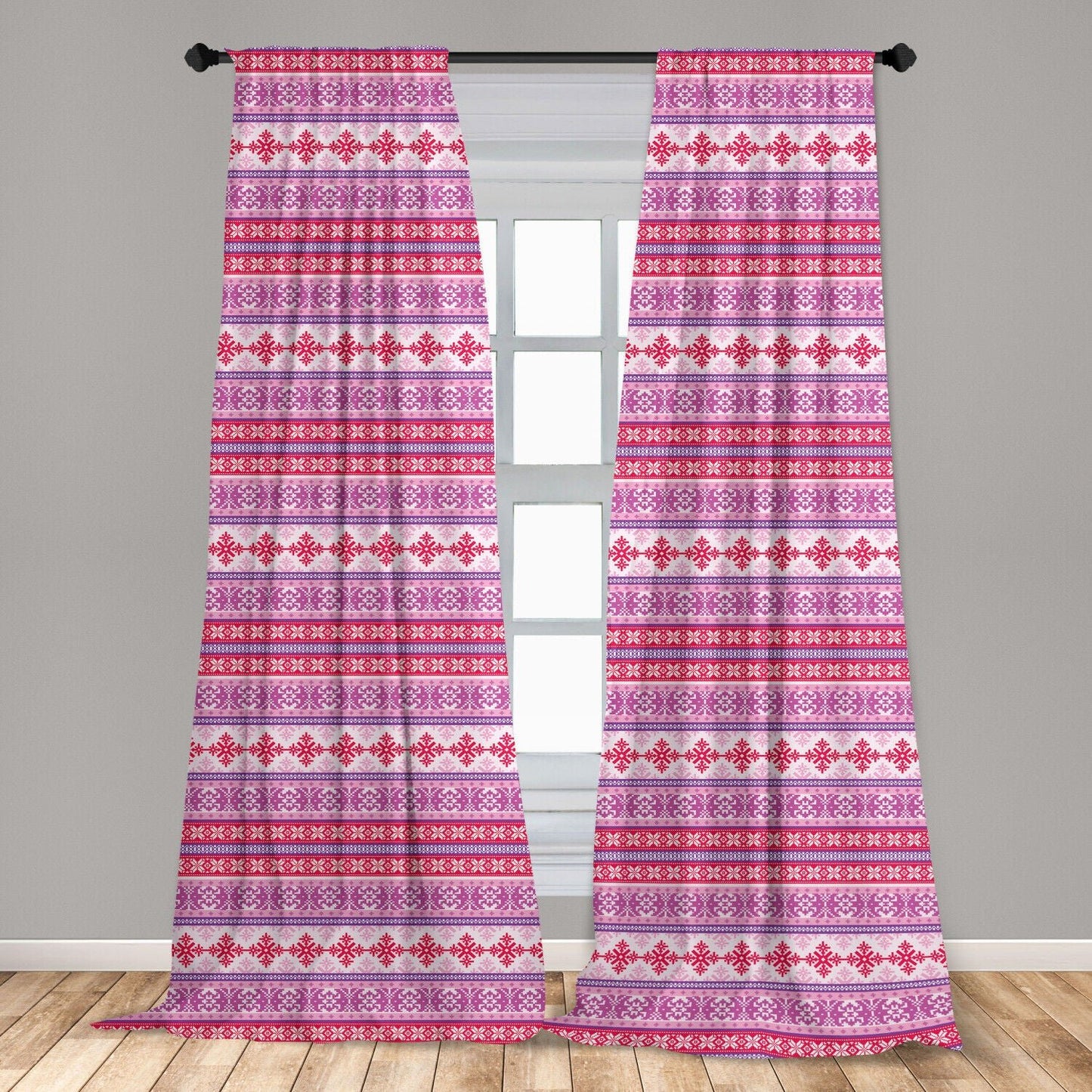 Pink Nordic Microfiber Curtains 2 Panel Set for Living Room Bedroom in 3 Sizes | Decor Gifts and More