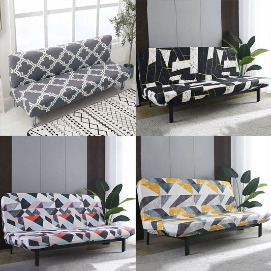 Armless Sofa Bed Cover Polyester Stretch Futon Slipcover Protector 3 Seater NEW - Home Decor Gifts and More