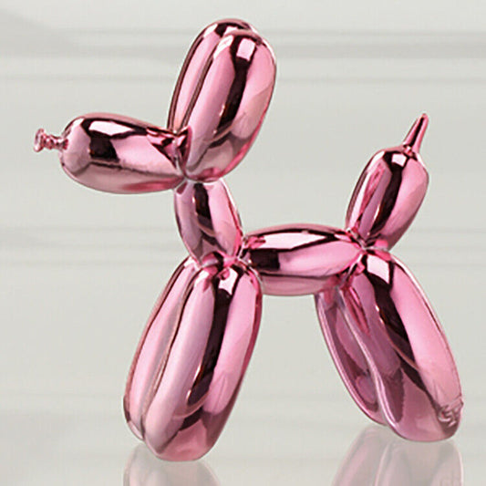 Pink Balloon Dog Desktop Animal Art Figure Modern Balloon Art Sculpture - Home Decor Gifts and More
