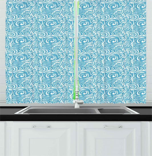 Balinese 2 Panel Set Kitchen Curtains Window Drapes 55" X 39" | Decor Gifts and More