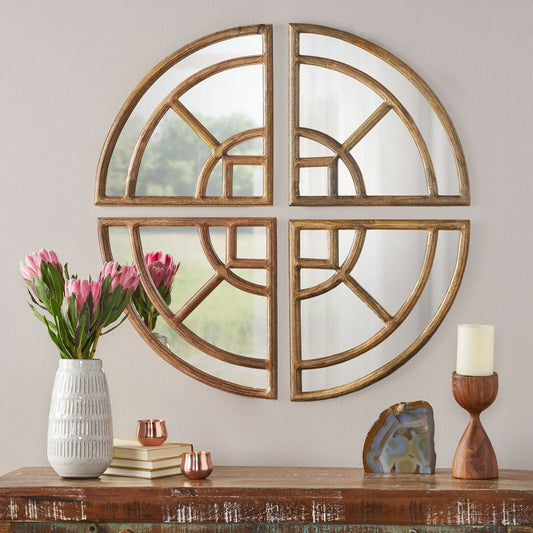 Mirror SetsHodaya Rustic Round Pie Mirror - Home Decor Gifts and More
