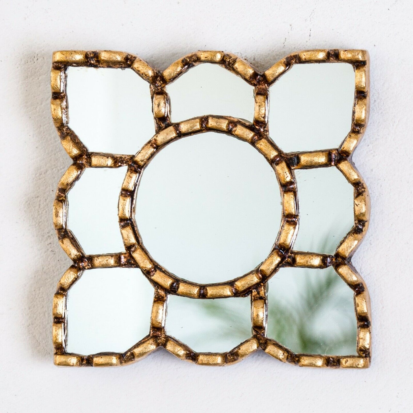 Golden Diamond/Square Small Mirror Wall Decorative | Diamond Accent Mirror Wall - Home Decor Gifts and More