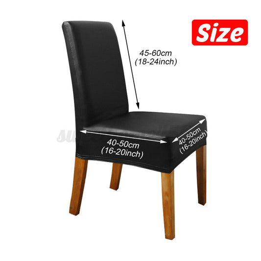 PU Leather Dining Chair Cover Slipcover Stretch Wedding Home Replace - Home Decor Gifts and More