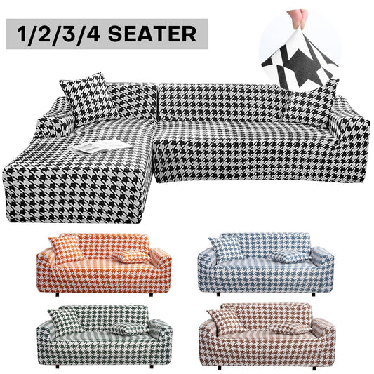 Slipcover Sofa Cover Houndstooth Spandex Stretch Couch Cover Furniture Protector - Home Decor Gifts and More