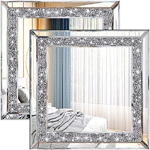 Mirror SetsZOLAPI 2PCS Crystal Rhinestone Diamond Wall Mirror.Brilliant Hand-Spliced Gla... 726384488004 - Home Decor Gifts and More