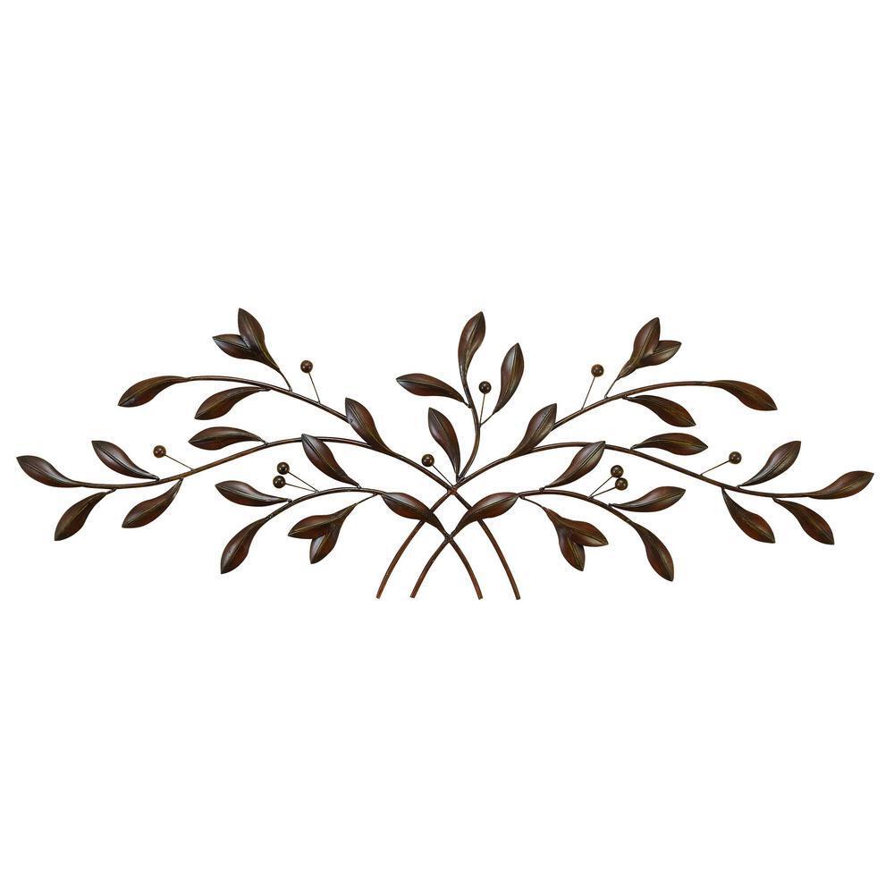 Metal 60 in. Branch Wall Decor Hanging Home Entryway Modern Art Sculpture Bronze - Home Decor Gifts and More