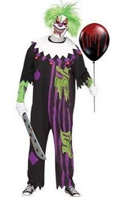 Standard Size Demented Clown Scary Killer Adult Halloween Costume | Decor Gifts and More