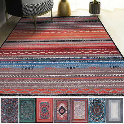 Large Bohemian Area Rug Vintage Carpet Rectangle Medallion Anti-Slip Floor Rugs - Home Decor Gifts and More