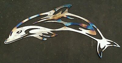 Dolphin metal wall art plasma cut decor bottlenose gift idea - Home Decor Gifts and More
